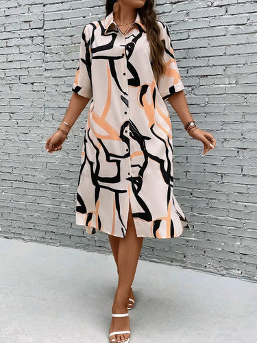 My Western Plus Allover Print Button Front Shirt Dress My Western